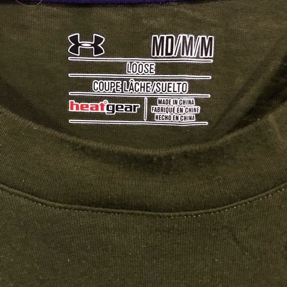 Under Armour army green football t shirt - Picture 2 of 3